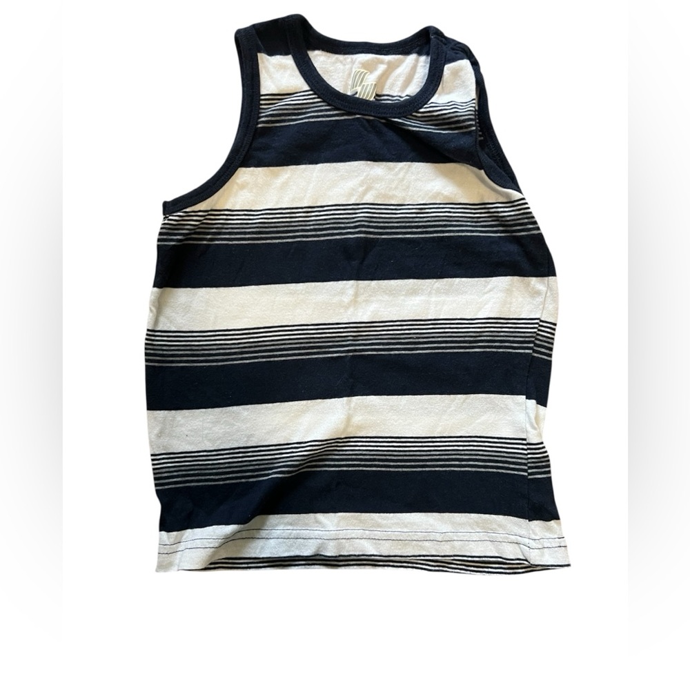 Children’s Place Toddler Boy Navy Blue and White Tank Top | 3T